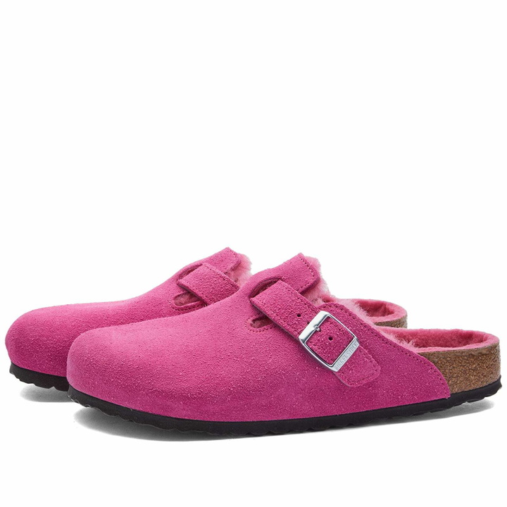 Photo: Birkenstock Women's Boston Shearling Clog - Fuchsia Tulip