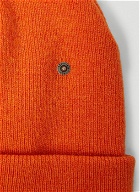 Snap Button Beanie Hat in Orange