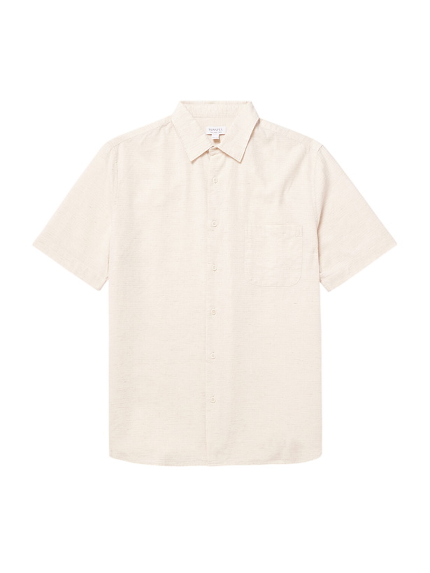 Photo: Sunspel - Cotton and Linen-Blend Shirt - Neutrals