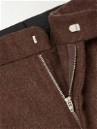 BODE - Straight-Leg Checked Herringbone Cotton Trousers - Brown