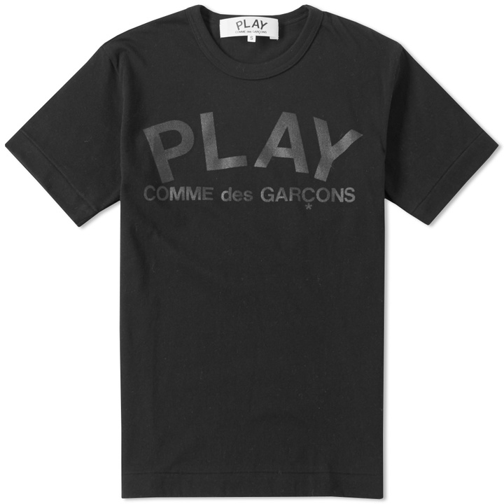 Photo: Comme des Garcons Play Text Logo Tee