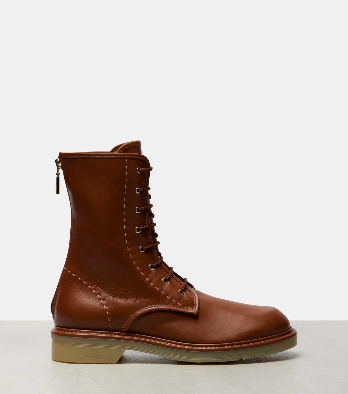 Max Mara Urbancombat leather combat boots