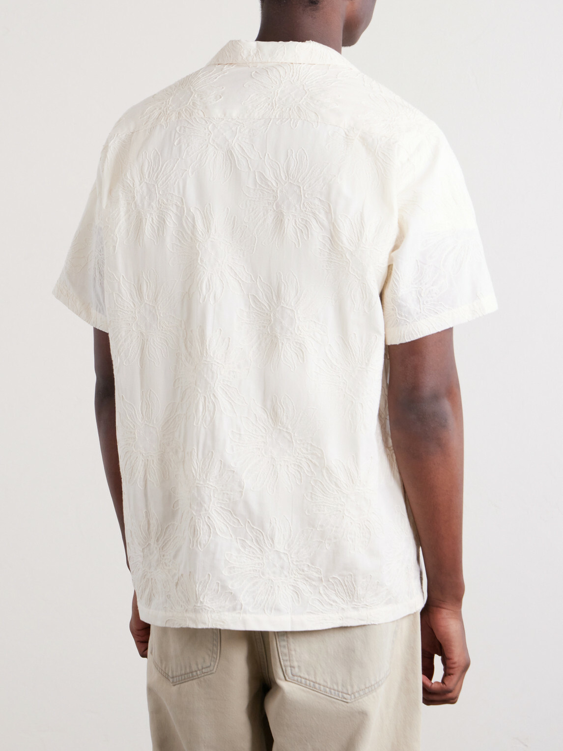 Portuguese Flannel - Duke Convertible-Collar Embroidered Cotton-Blend Shirt - Neutrals