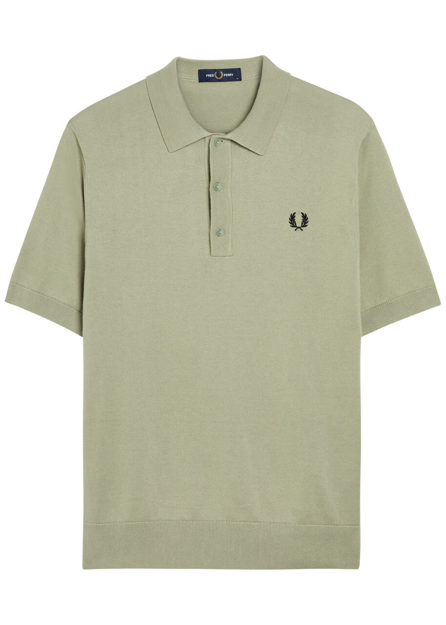 Fred Perry Logo Fine Cotton-knit Polo Shirt Light Green