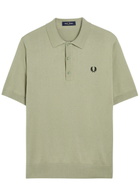 Fred Perry Logo Fine Cotton-knit Polo Shirt Light Green