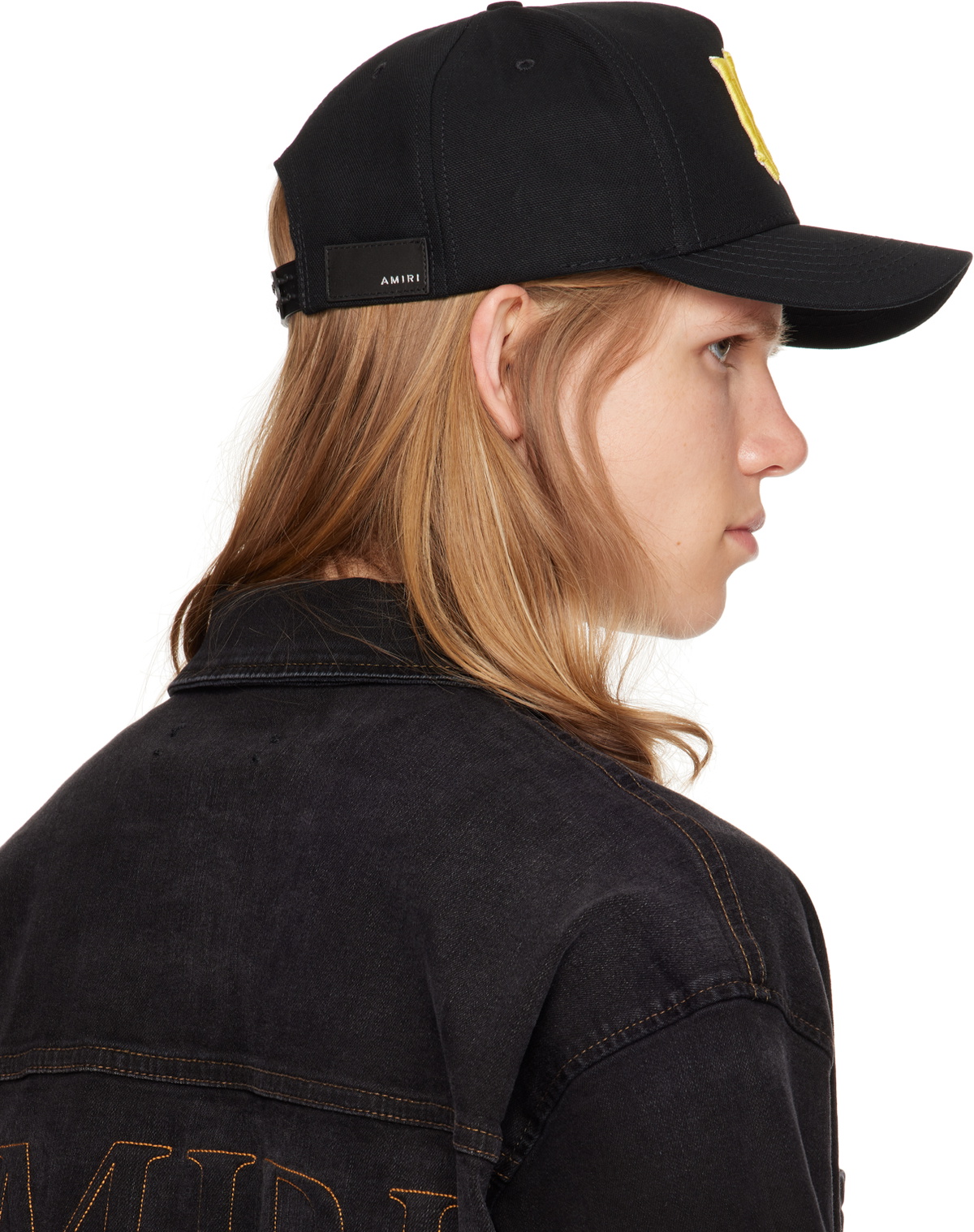 AMIRI Black MA Outline Canvas Cap Amiri