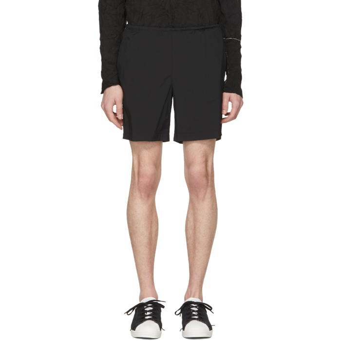 Photo: Kolor Black Nylon Drawstring Shorts 