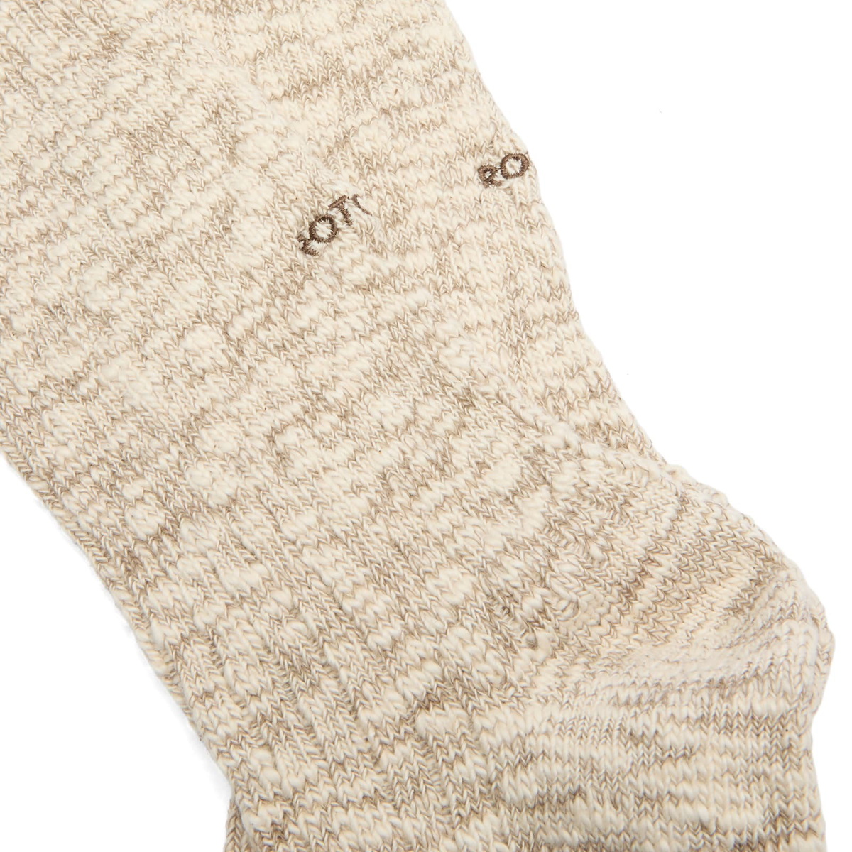 RoToTo Organic Cotton Slub Crew Sock in Mocha