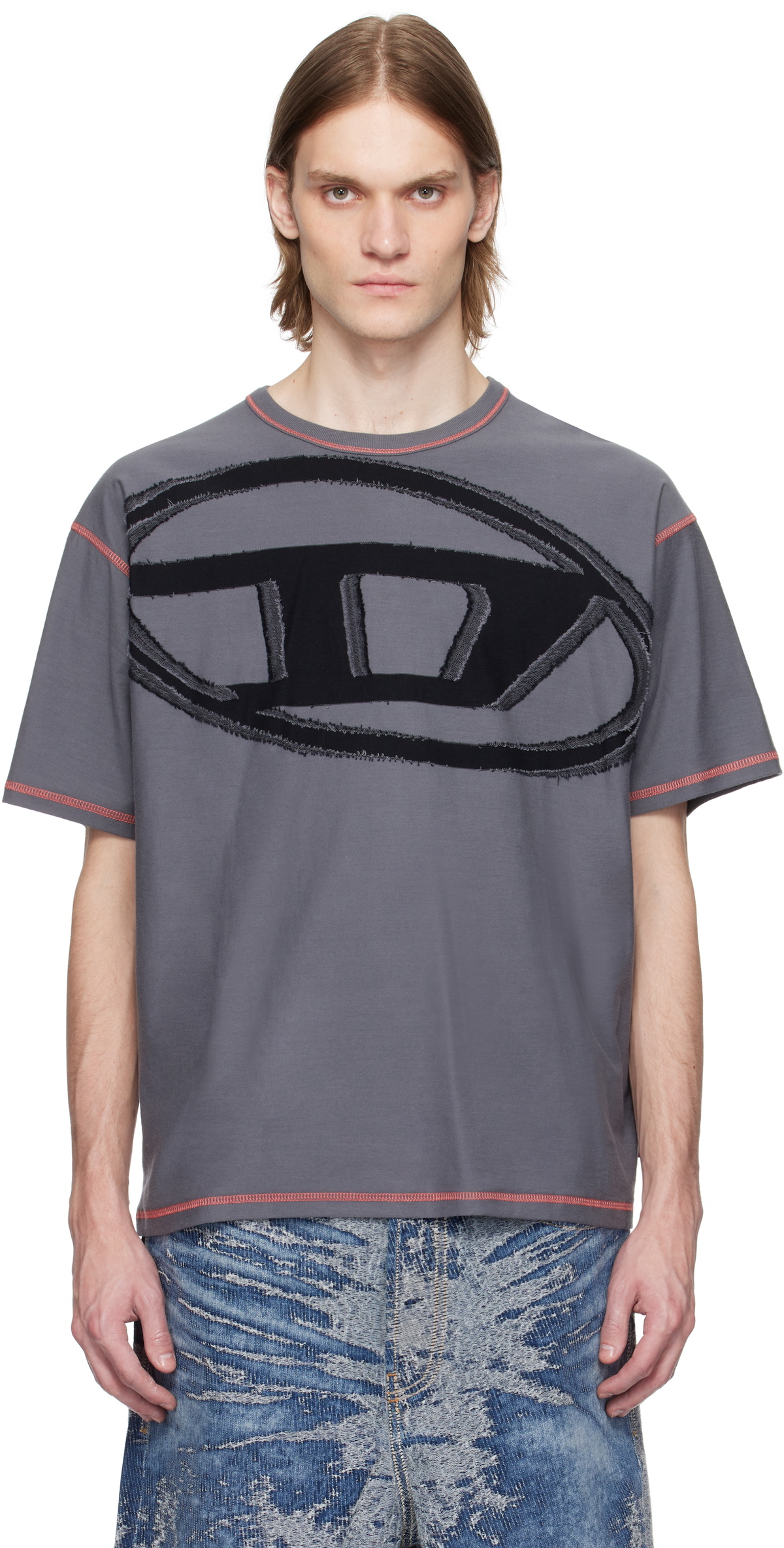 DIESEL Tシャツ 00SHEC 0CATA 912 GRAY A17402_0NJBM_9DU_E.jpg