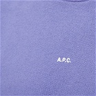 A.P.C. Men's A.P.C Steve Central Logo Crew Sweat in Violet