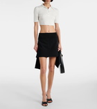 Courrèges Cropped ribbed-knit polo shirt