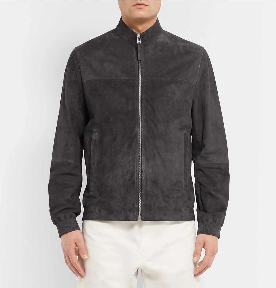 Theory - Radic Tremont Suede Jacket - Gray Theory