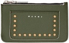 Marni Green Leather Card Holder