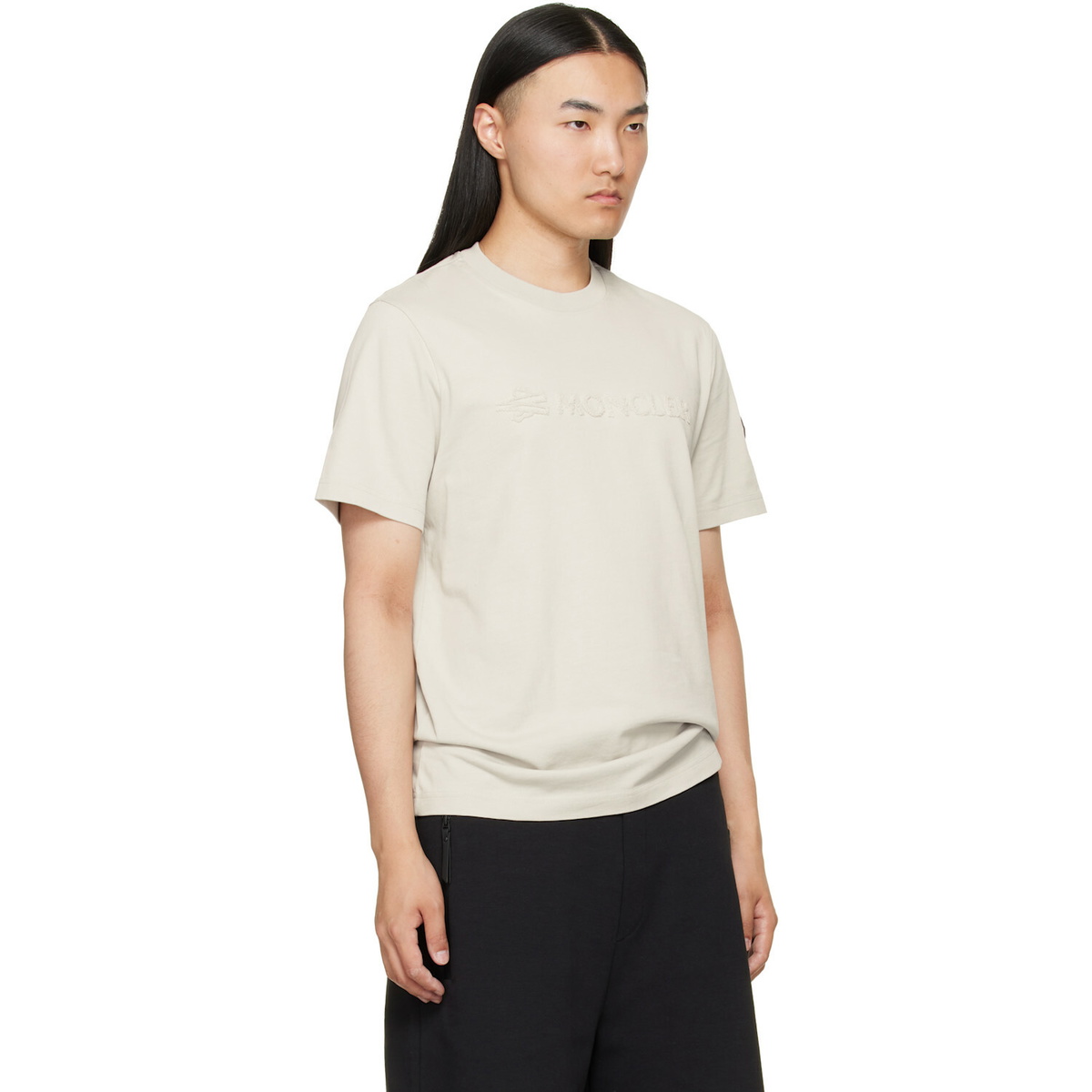 Moncler Gray Logo Cotton T-shirt