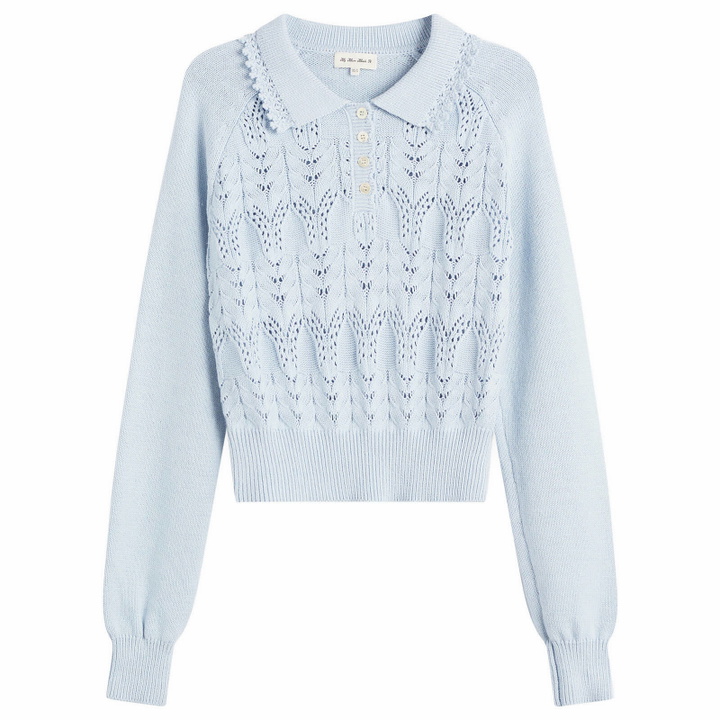Photo: My Mum Made It Women's Buttoned Lace Knit Pullover in Bluewish