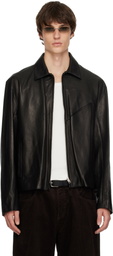 SIRE Black Zipped Leather Jacket