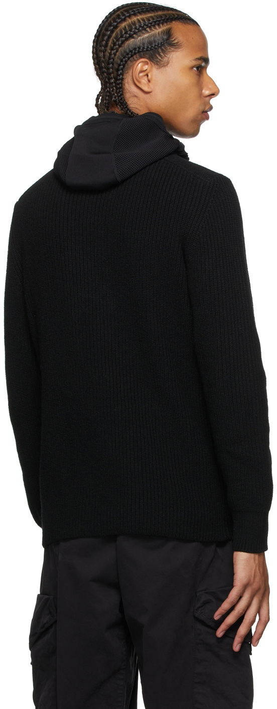 C.P. Company Black Wool Balaclava Hoodie C.P. Company