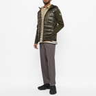 Moncler Men's Down Front Knit Hooded Jacket in Green