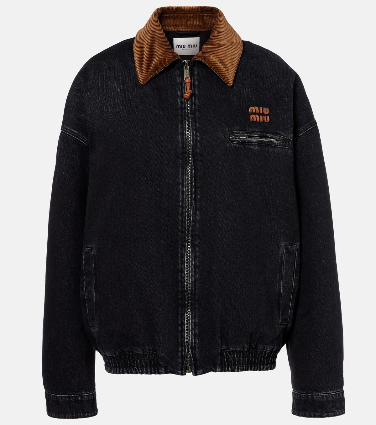 Miu Miu Shearling-trimmed denim jacket