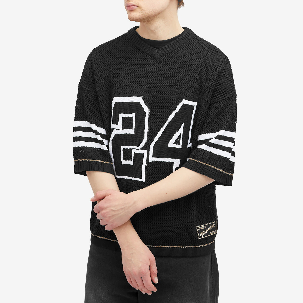 Nahmias Men's Knit 24 Football Shirt in Black Nahmias