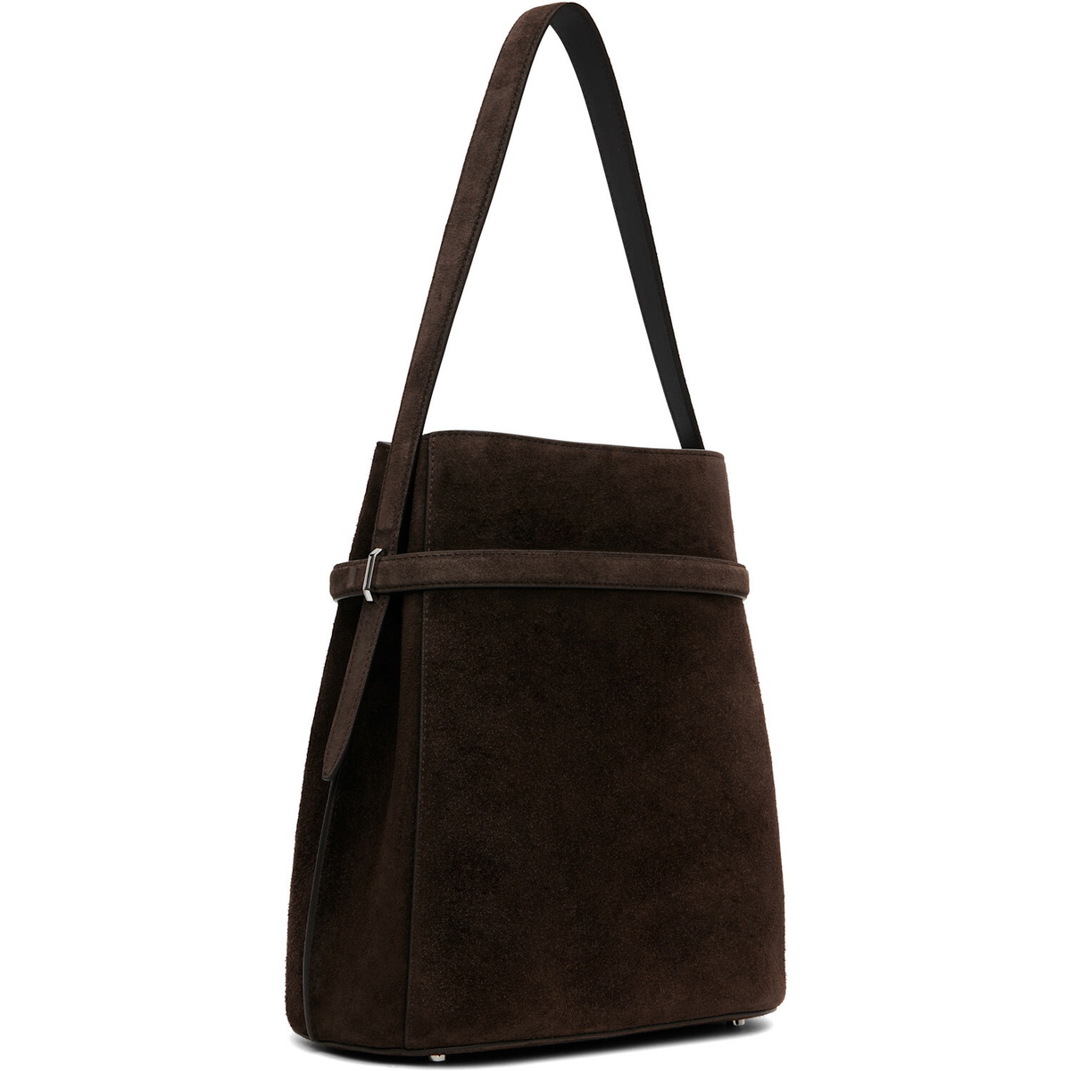 TOTEME Brown Belted Suede Bucket Bag
