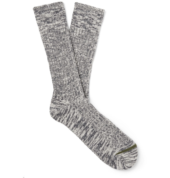 Photo: Anonymous Ism - Mélange Cotton-Blend Socks - Gray