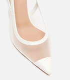 Malone Souliers Aubrey 70 mesh slingback pumps