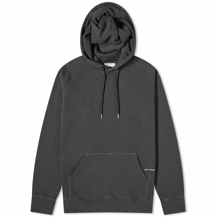 Photo: POP Trading Company Men's Logo Hooded Sweat in Anthracite