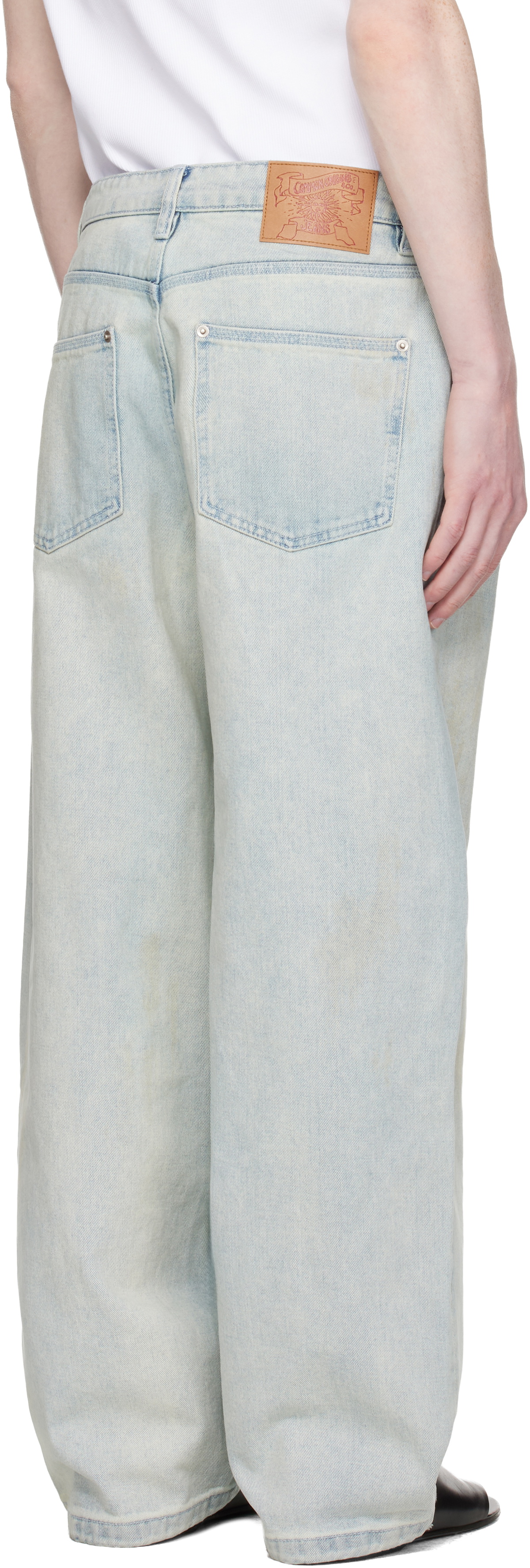 COOR Blue Straight Cut Sand Washed Jeans