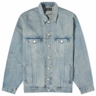 Balenciaga Men's Oversized Logo Denim Jacket in Organic Selvedge Denim