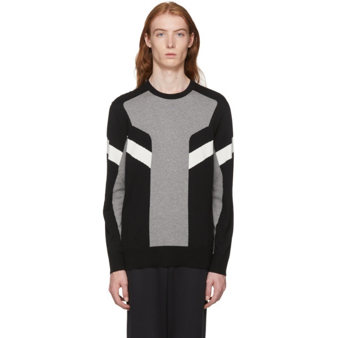 Photo: Neil Barrett Black and Grey Modernist Sweater