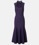 McQueen Lace-trimmed ruffled midi dress