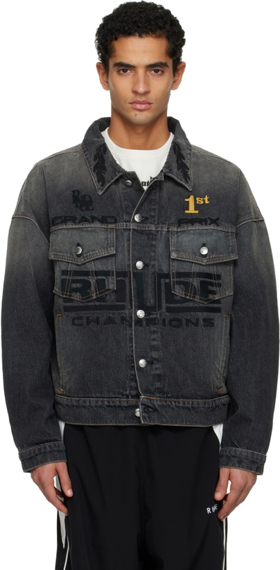 Photo: Rhude Black Tire Trucker Denim Jacket