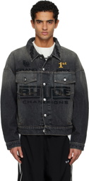 Rhude Black Tire Trucker Denim Jacket