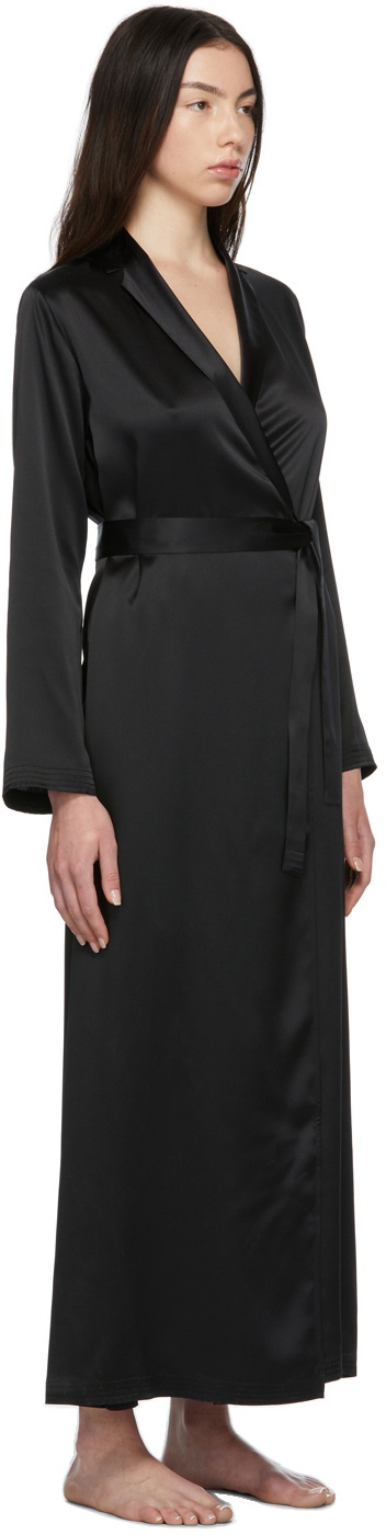 Black silk long robe