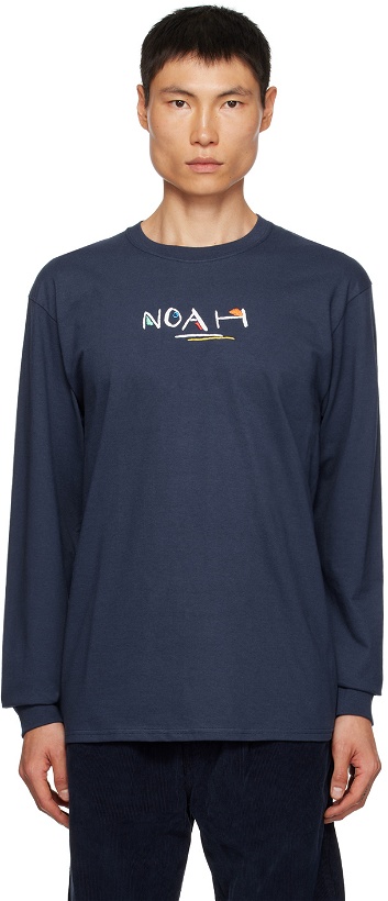 Photo: Noah Navy Painter Long Sleeve T-Shirt