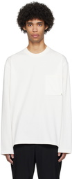 Solid Homme White Pocket Long Sleeve T-Shirt