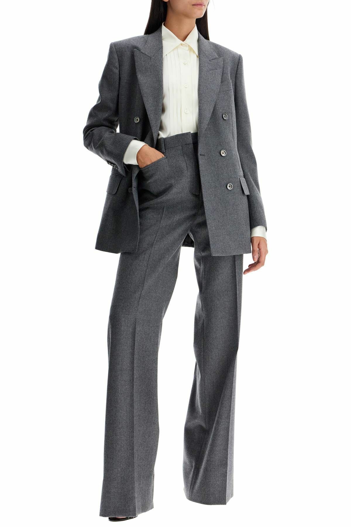 TOM FORD flannel bootcut pants in Grey