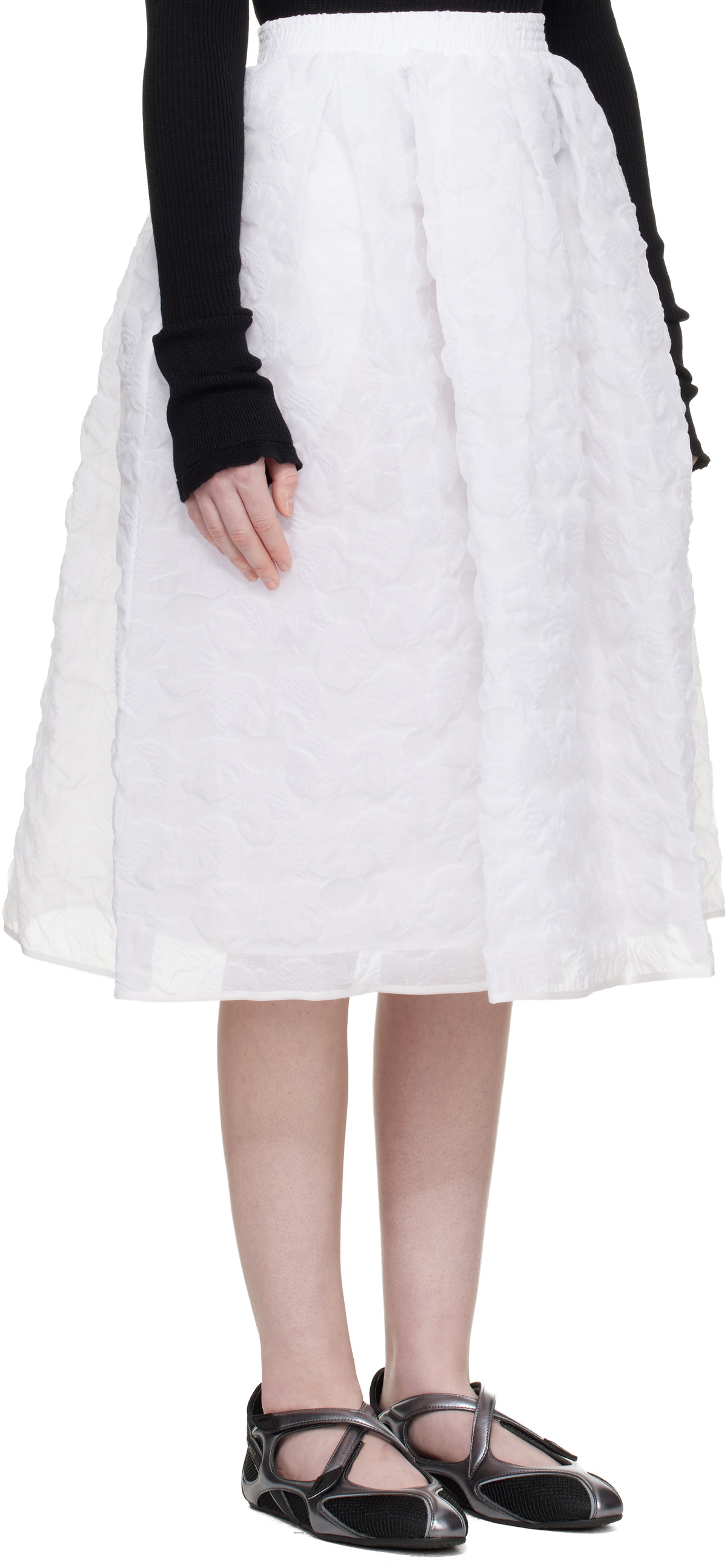 Cecilie Bahnsen White CBmala Midi Skirt
