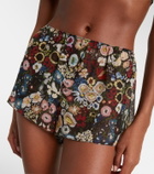 Khaite Tilly floral silk pajama shorts
