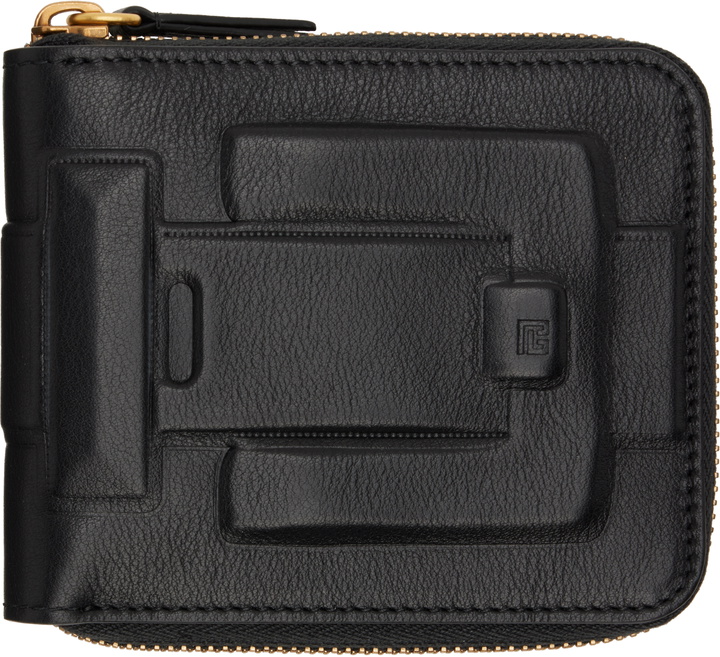 Photo: Balmain Black Calfskin Leather Anthem Wallet