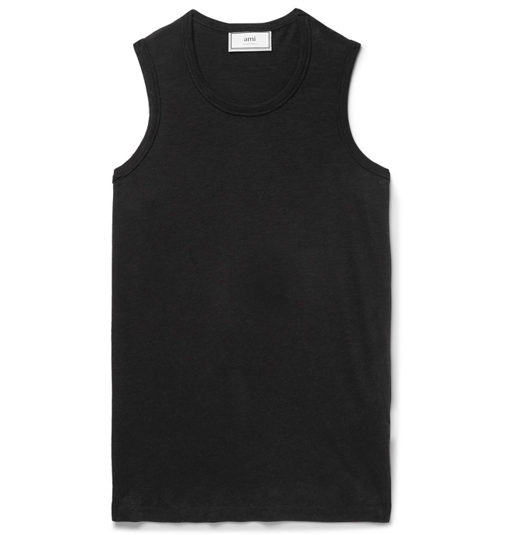 Photo: AMI - Cotton-Blend Voile Tank Top - Black