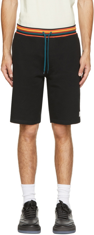 Photo: Paul Smith Black Jersey Artist Stripe Shorts