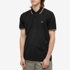 Fred Perry Authentic Men's Twin Tipped Polo Shirt in Black/Ecru/Nut