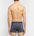 Sunspel - Striped Mélange Superfine Cotton Boxer Briefs - Men - Gray