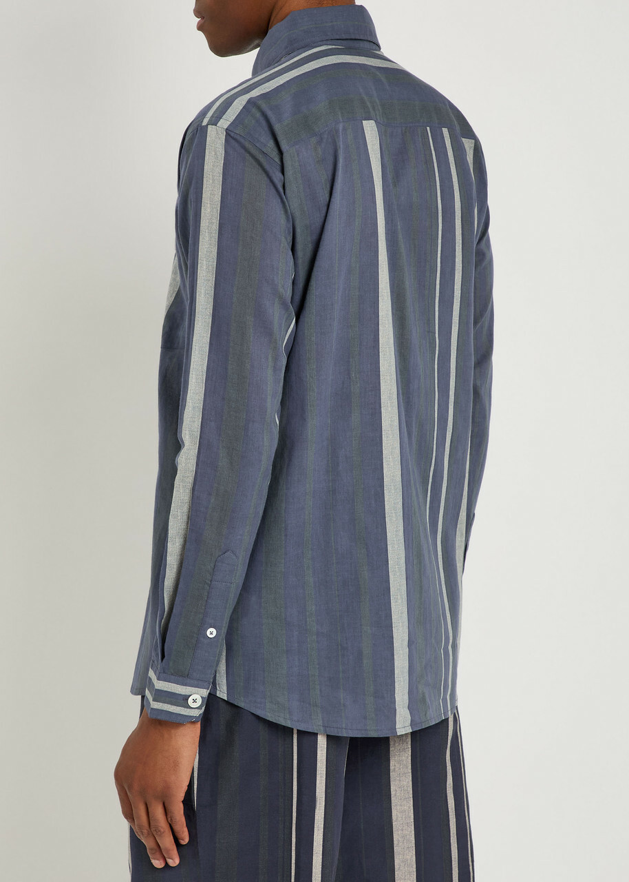 Smr Days Enamorados Striped Cotton Shirt Navy