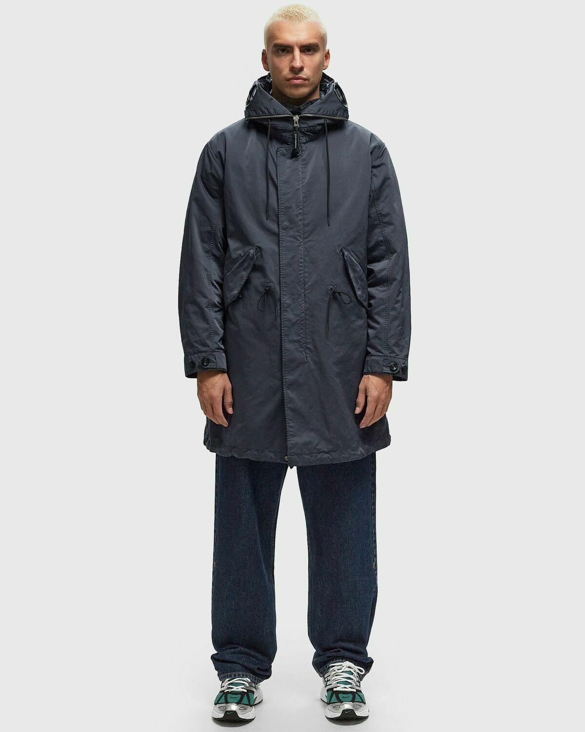 C.P. Company Outerwear Long Jacket In Micro Kei Black Parkas C.P. C.P. Company Outerwear Long Jacket In Micro Kei Black Parkas C.P.