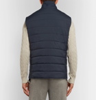 Loro Piana - Windstorm Suede-Trimmed Quilted Shell Gilet - Men - Navy