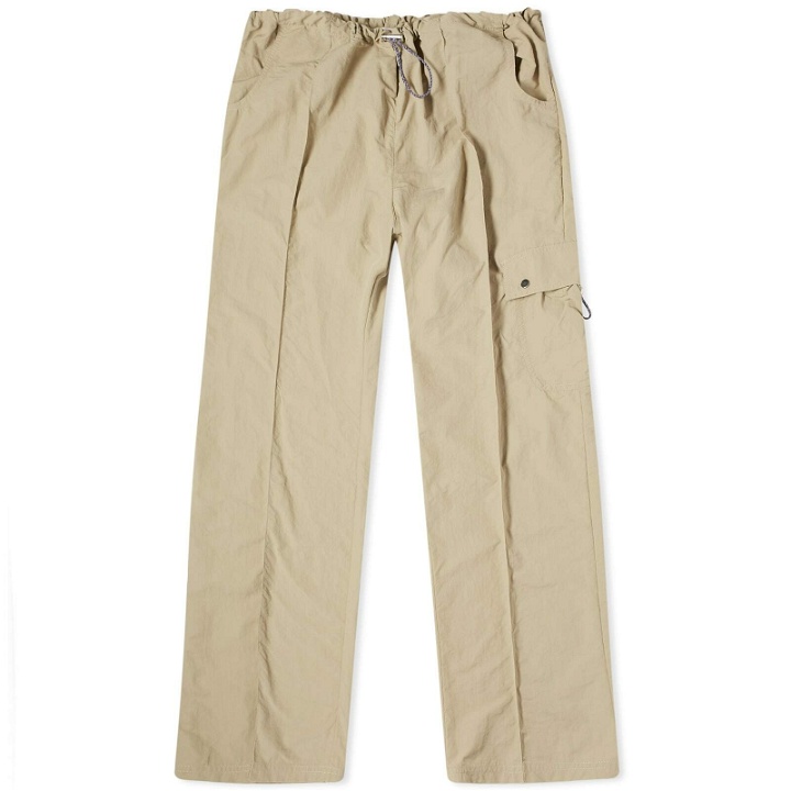 Photo: Peachy Den Women's Isabella Recycled Nylon Trousers in Trench