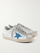 Golden Goose - Superstar Distressed Leather and Suede Sneakers - White